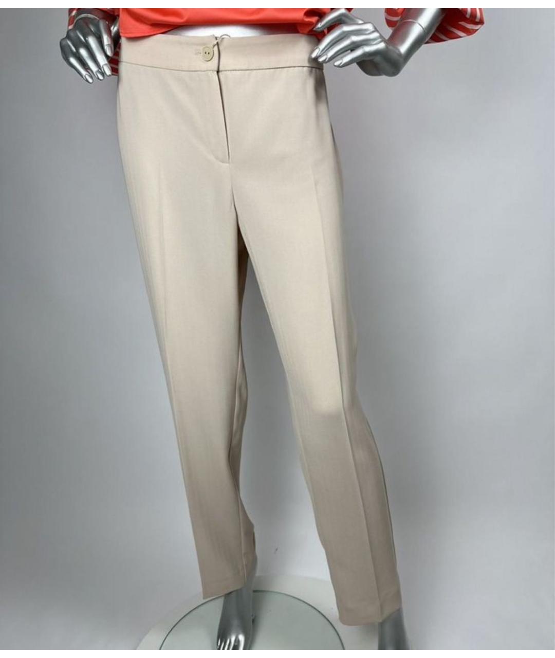 MAX MARA Бежевые полиэстеровые брюки узкие, фото 7