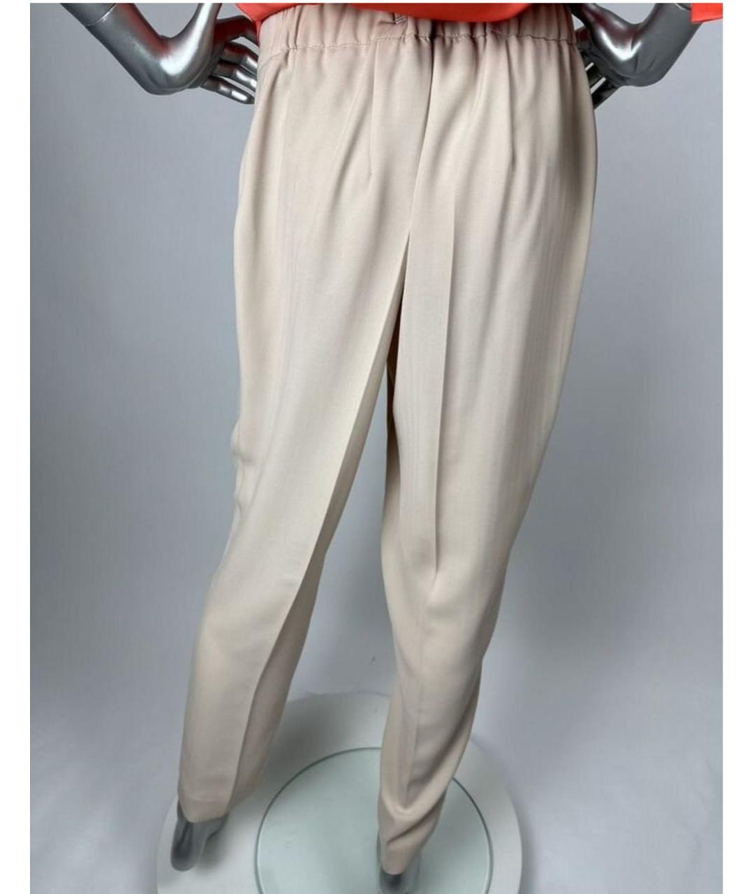 MAX MARA Бежевые полиэстеровые брюки узкие, фото 2