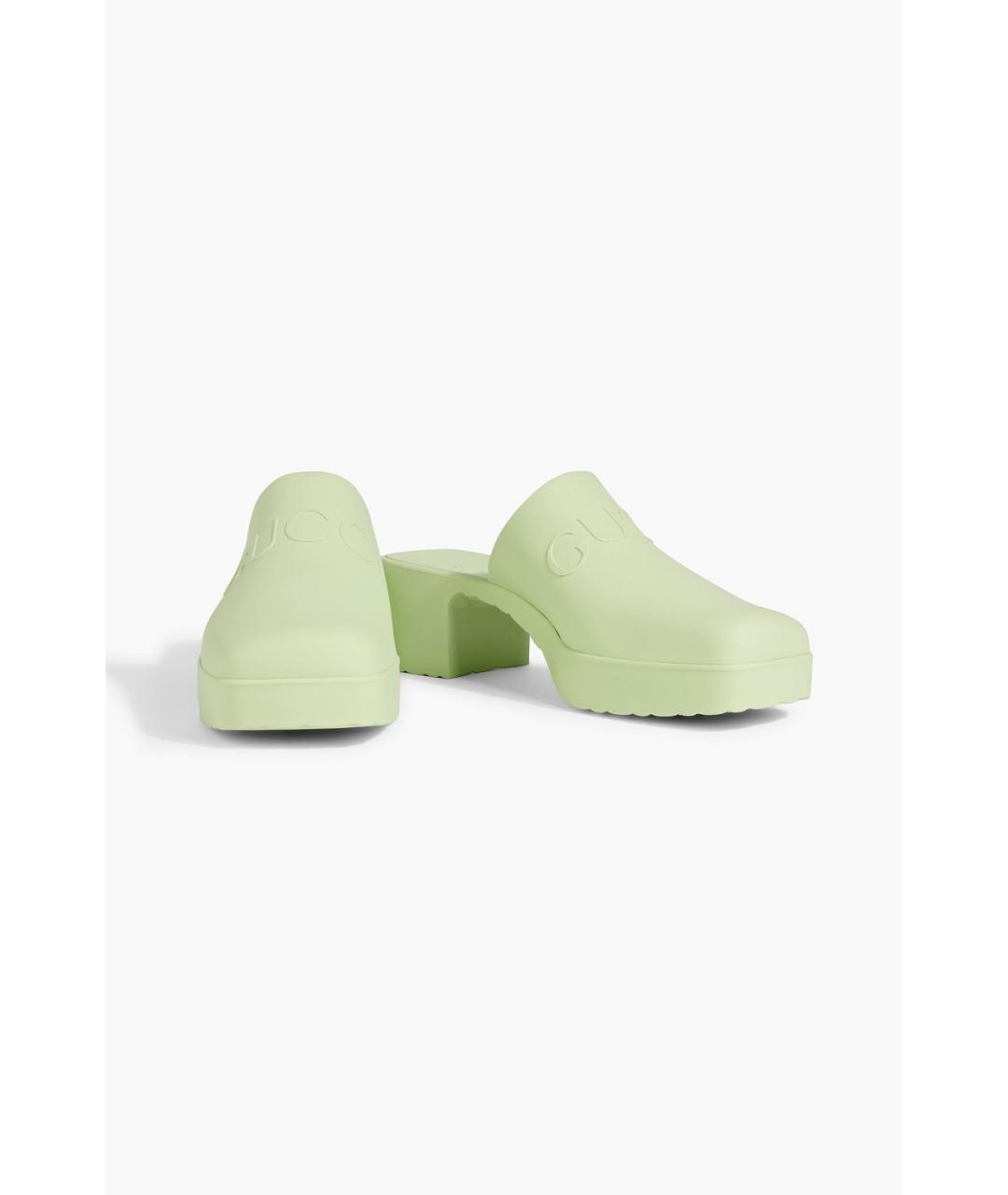 GUCCI Зеленые мюли, фото 4