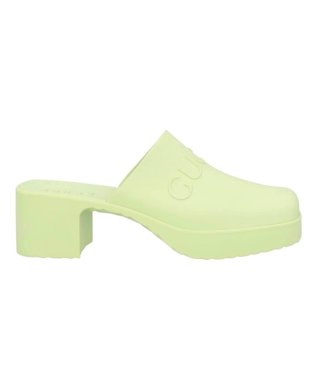 GUCCI Зеленые мюли, фото 1