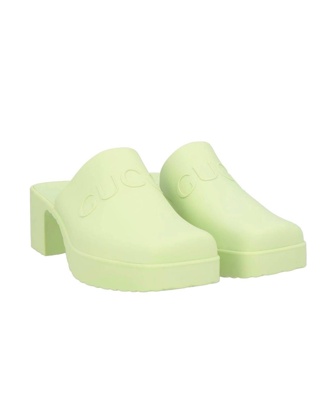 GUCCI Зеленые мюли, фото 2