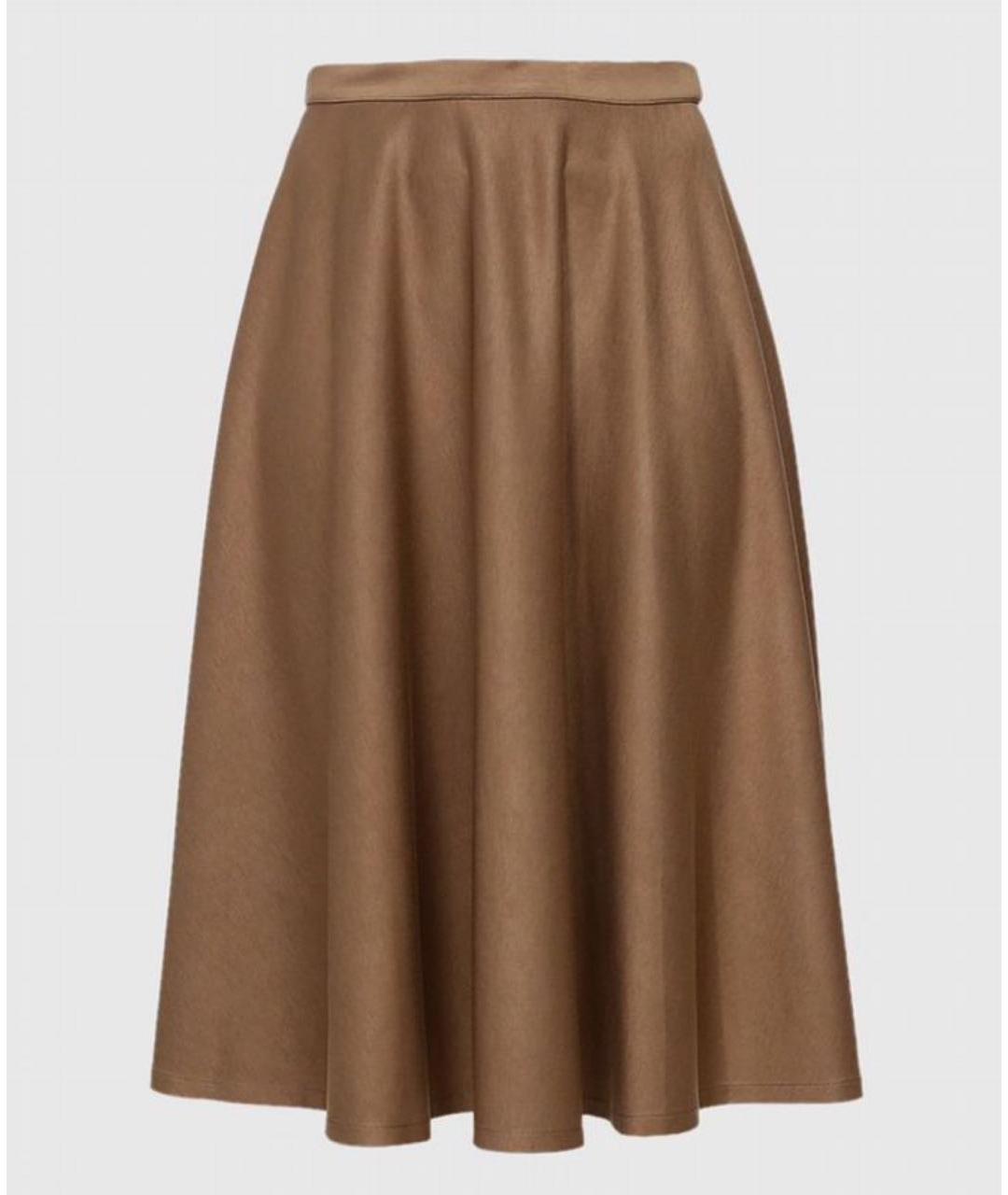 MAX MARA Бежевая вискозная юбка миди, фото 6