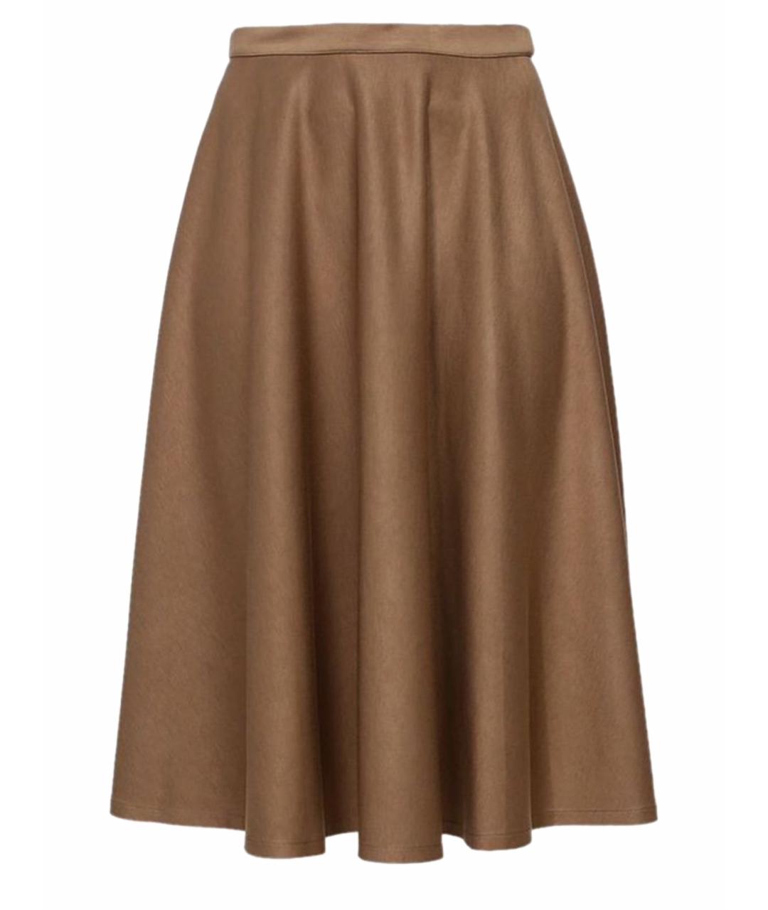 MAX MARA Бежевая вискозная юбка миди, фото 1