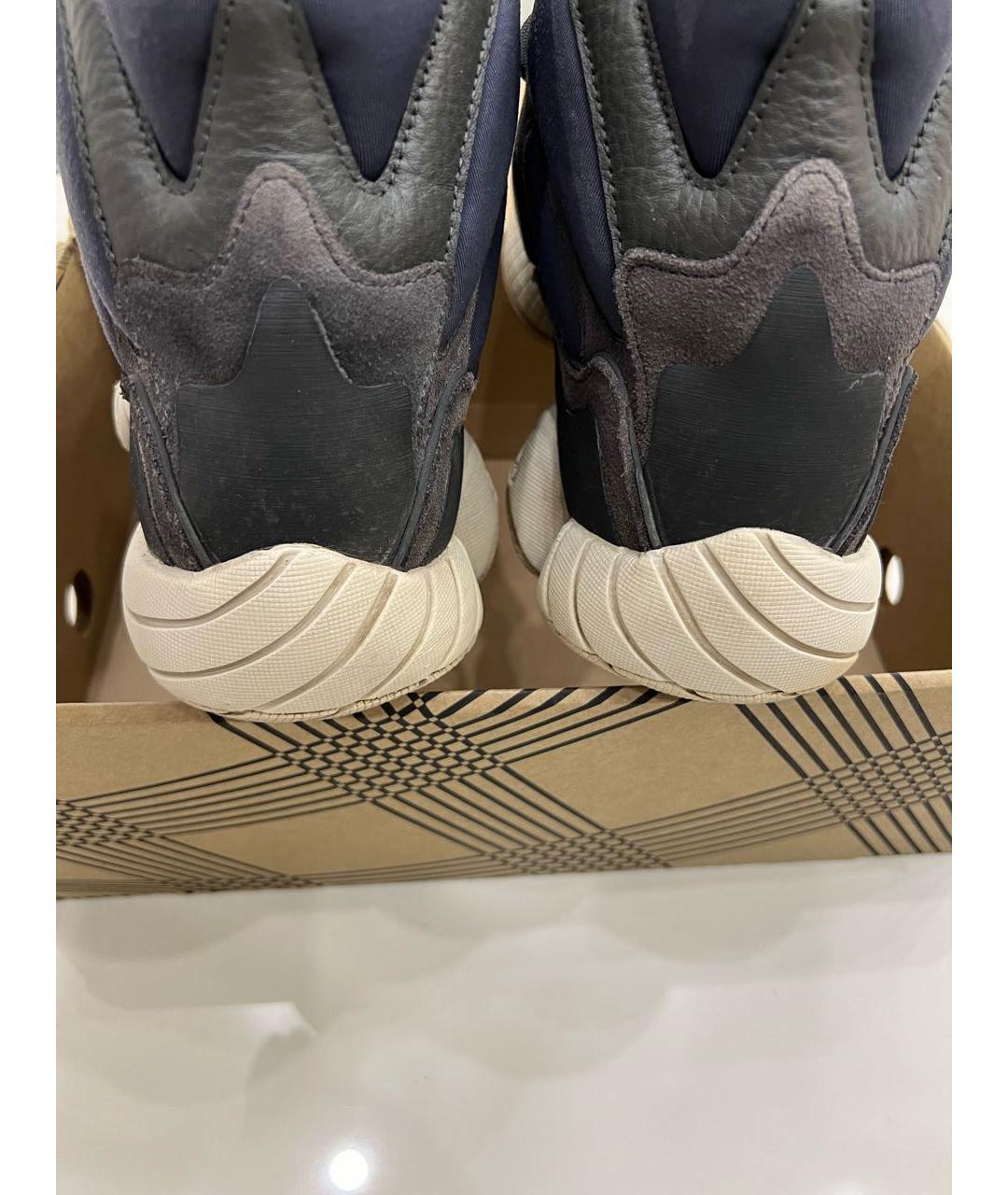 ADIDAS YEEZY Темно-синие замшевые высокие кроссовки / кеды, фото 5