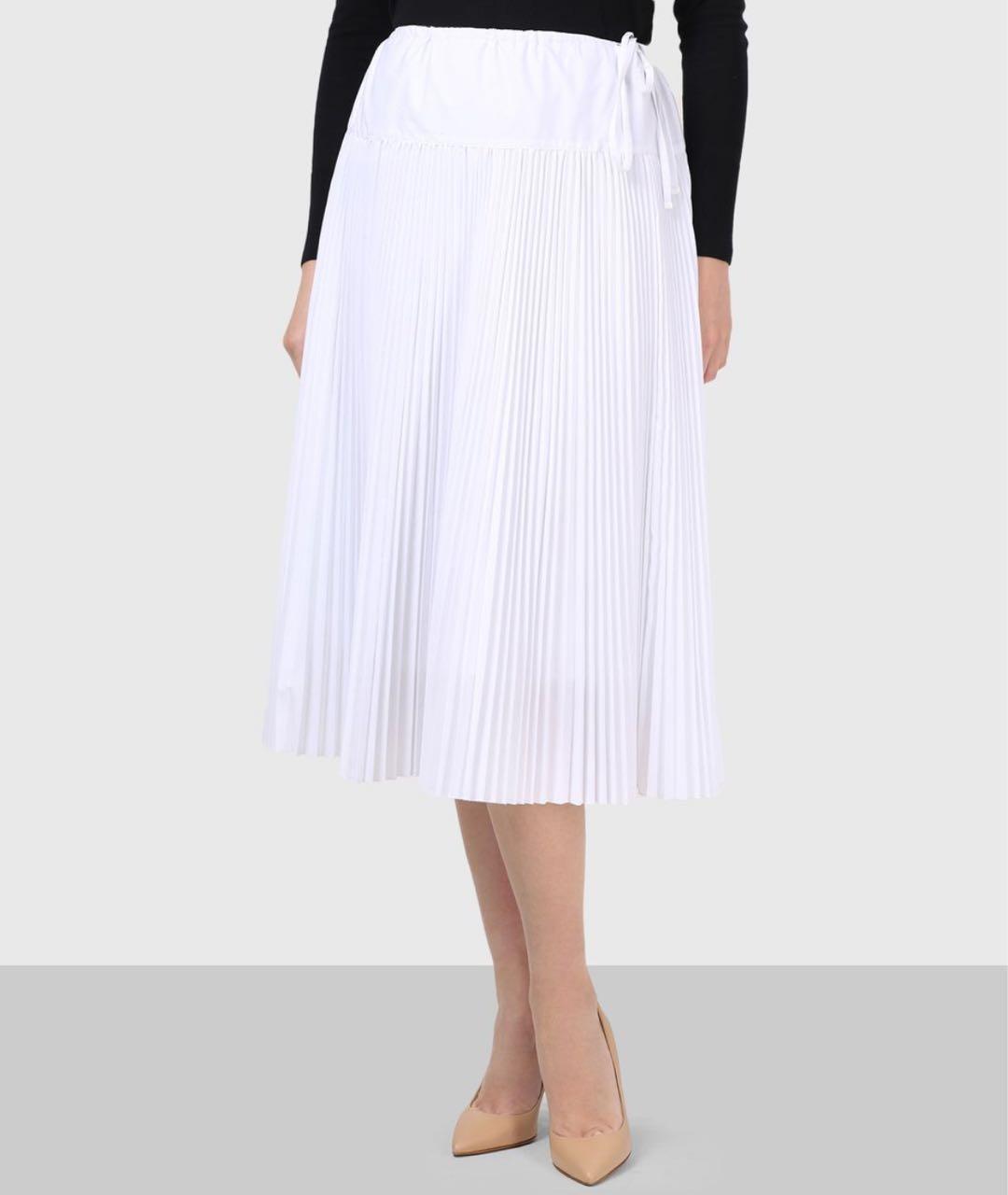 MAX MARA Белая полиэстеровая юбка миди, фото 5