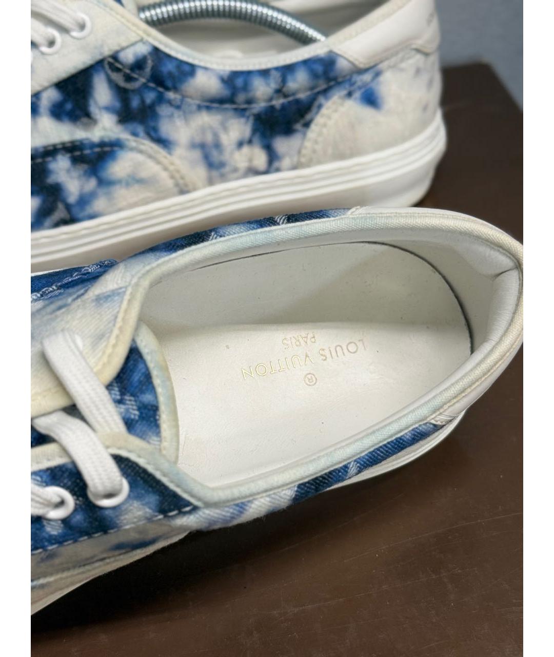 LOUIS VUITTON Синие текстильные низкие кроссовки / кеды, фото 7
