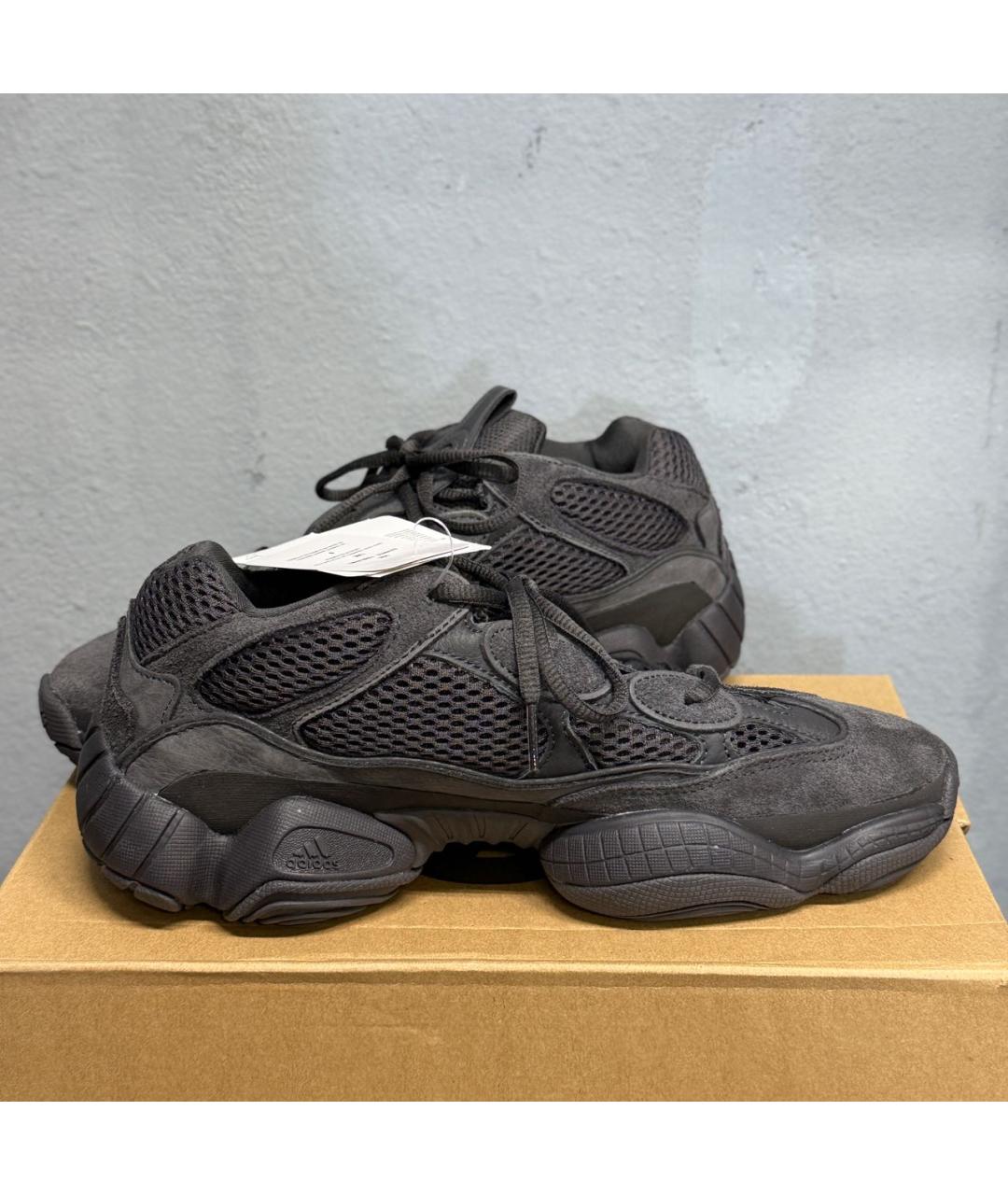ADIDAS YEEZY Антрацитовые замшевые низкие кроссовки / кеды, фото 3