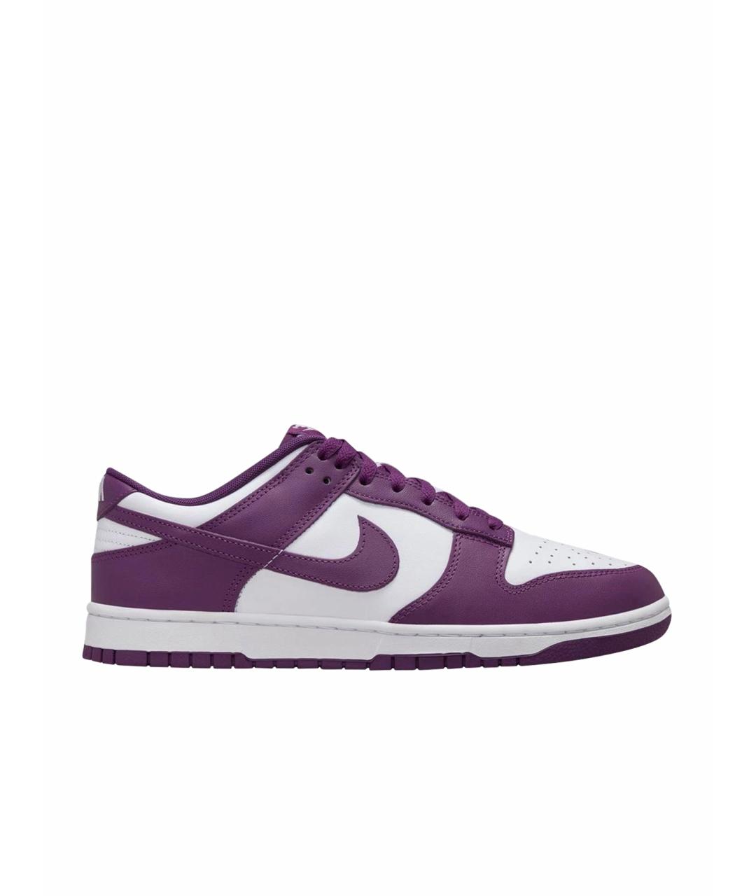 NIKE Фиолетовые кожаные низкие кроссовки / кеды, фото 1