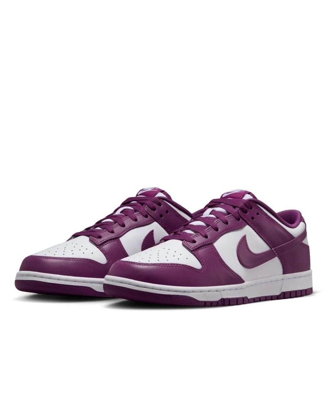NIKE Фиолетовые кожаные низкие кроссовки / кеды, фото 2