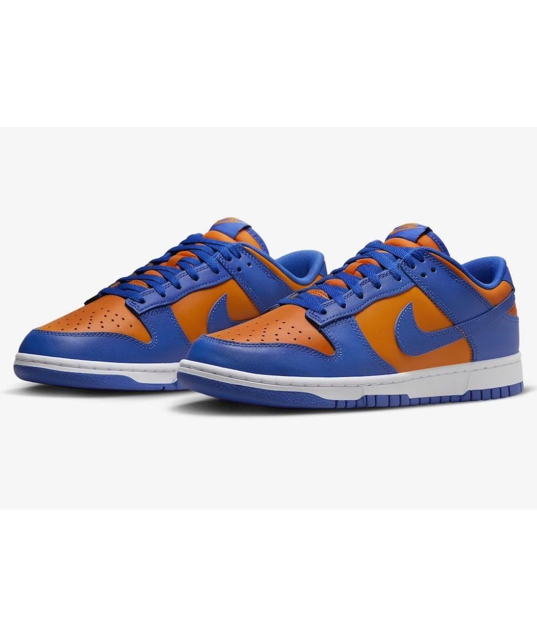 NIKE Синие кожаные низкие кроссовки / кеды, фото 2