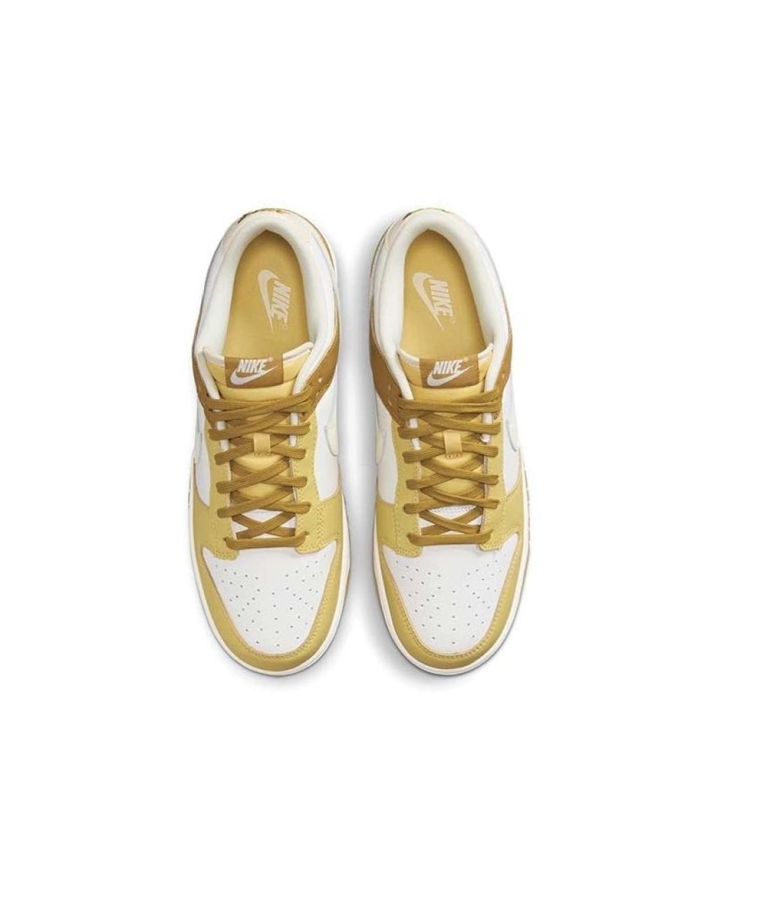 NIKE Горчичные кожаные низкие кроссовки / кеды, фото 3
