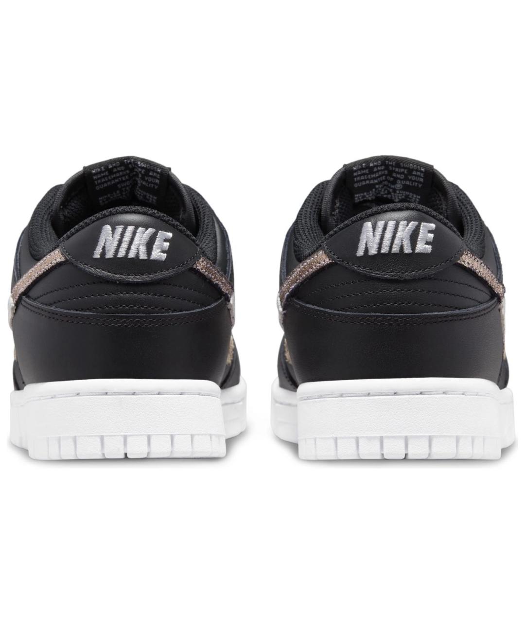 NIKE Черные кожаные низкие кроссовки / кеды, фото 4