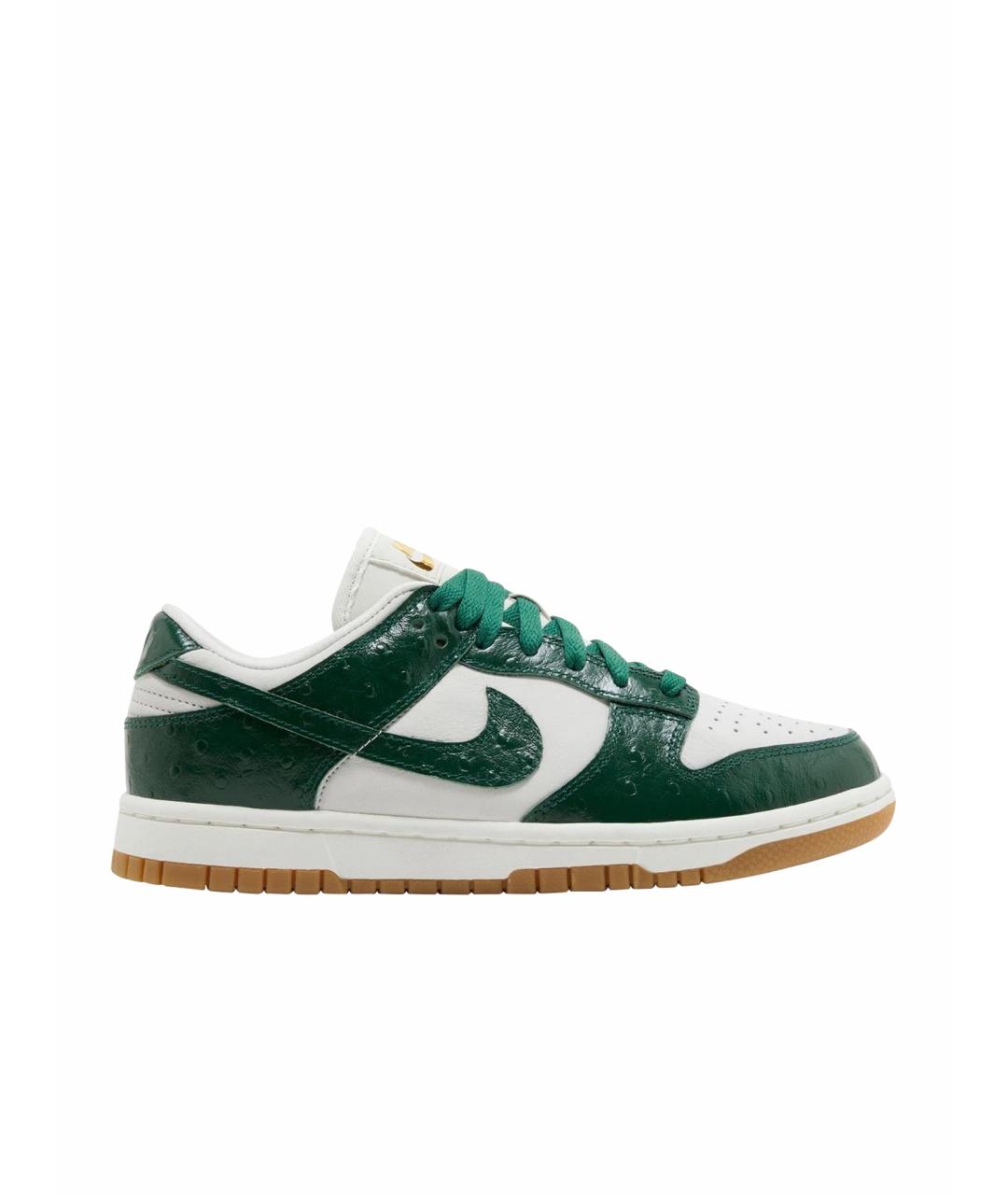 NIKE Зеленые низкие кроссовки / кеды из лакированной кожи, фото 1