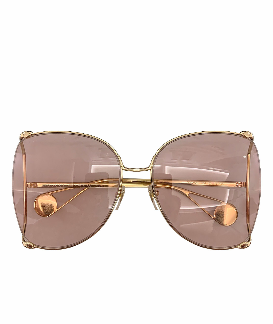 GUCCI Розовые металлические солнцезащитные очки, фото 1