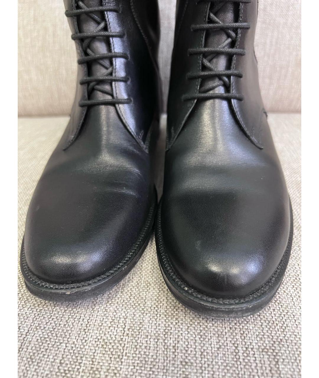SAINT LAURENT Черные кожаные сапоги, фото 6