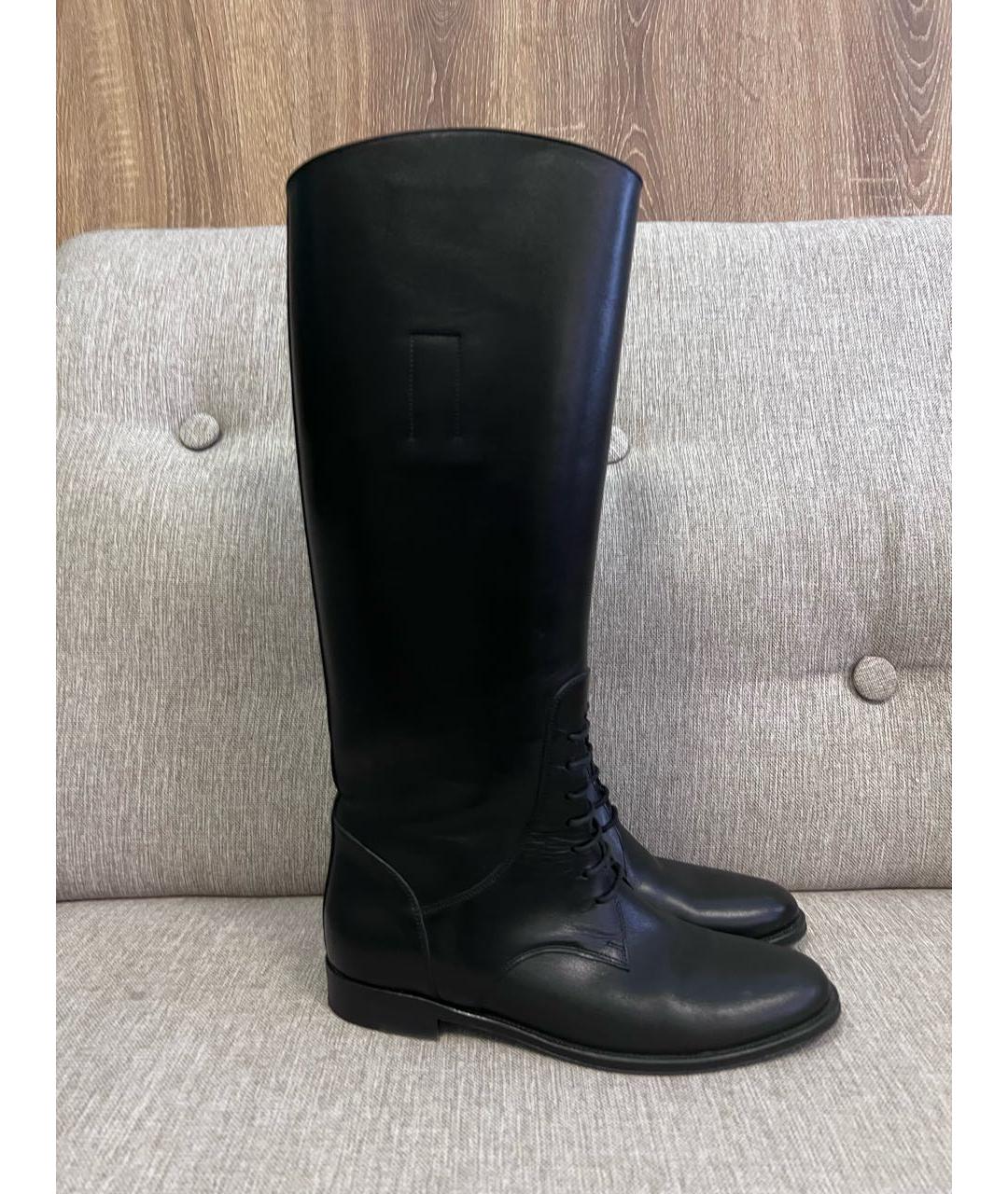 SAINT LAURENT Черные кожаные сапоги, фото 8