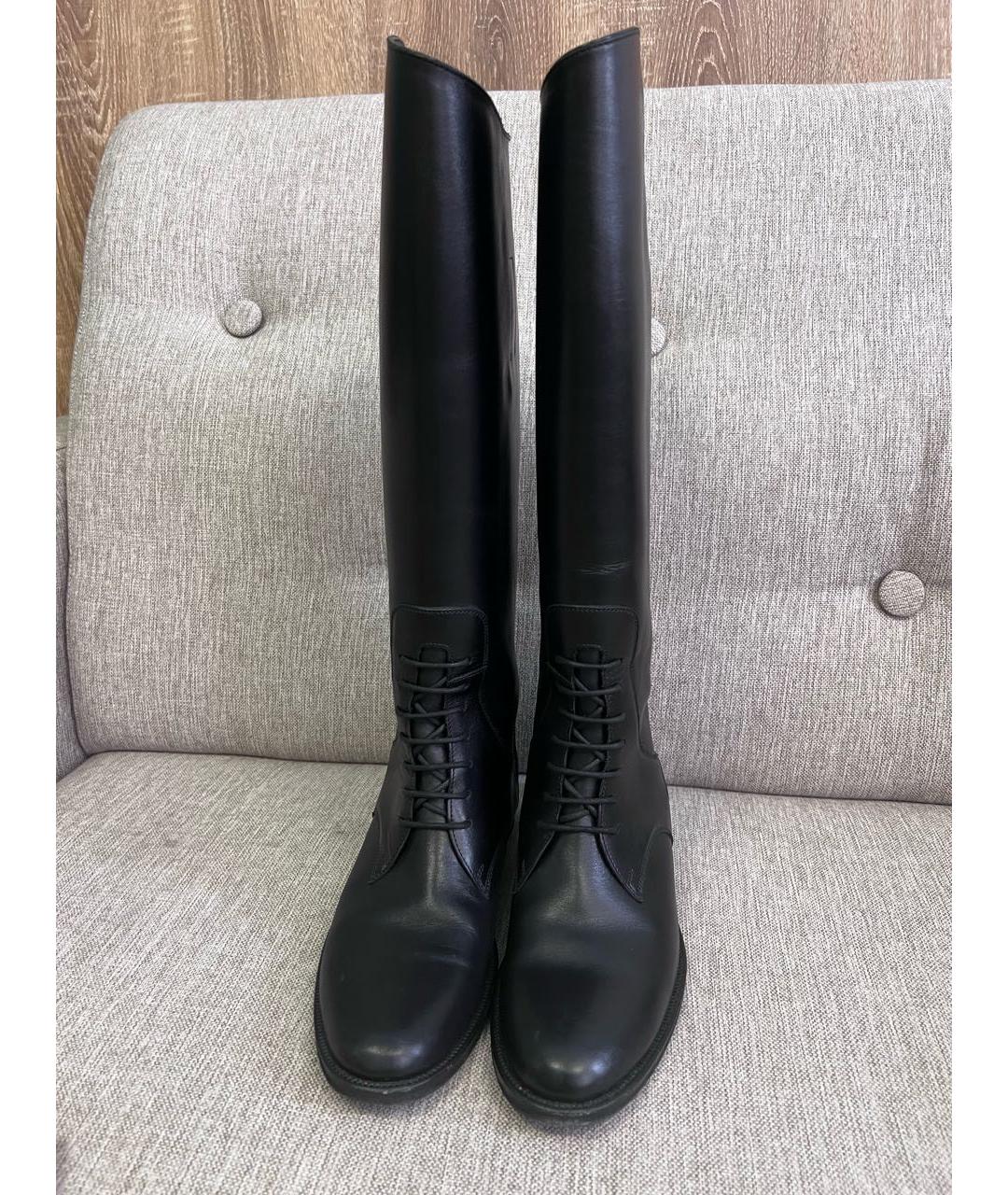 SAINT LAURENT Черные кожаные сапоги, фото 5