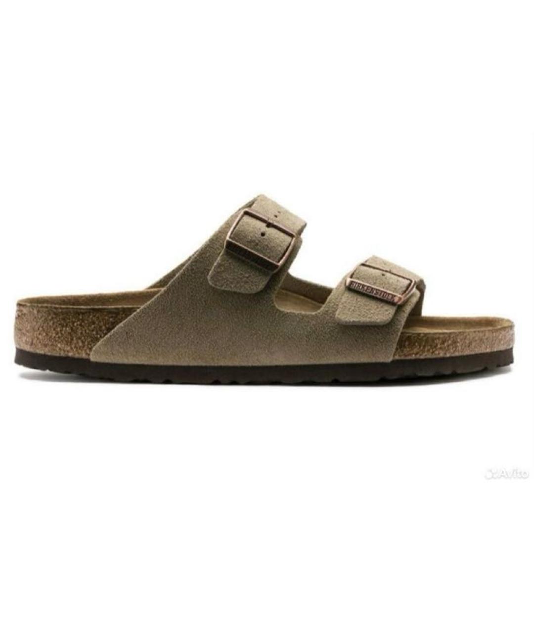 BIRKENSTOCK Бежевые замшевые сандалии, фото 1