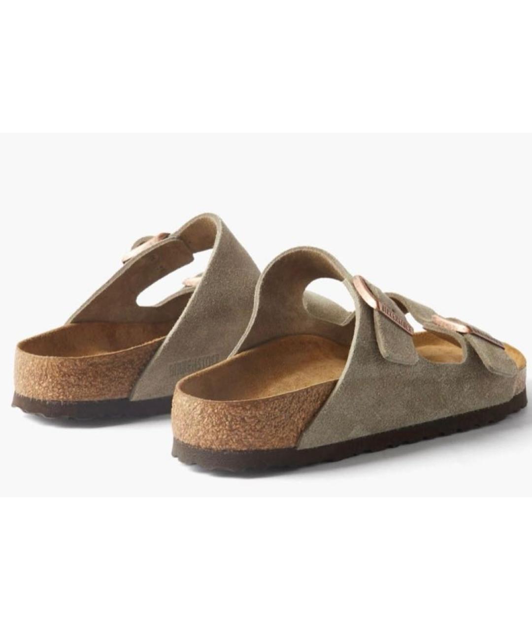 BIRKENSTOCK Бежевые замшевые сандалии, фото 3