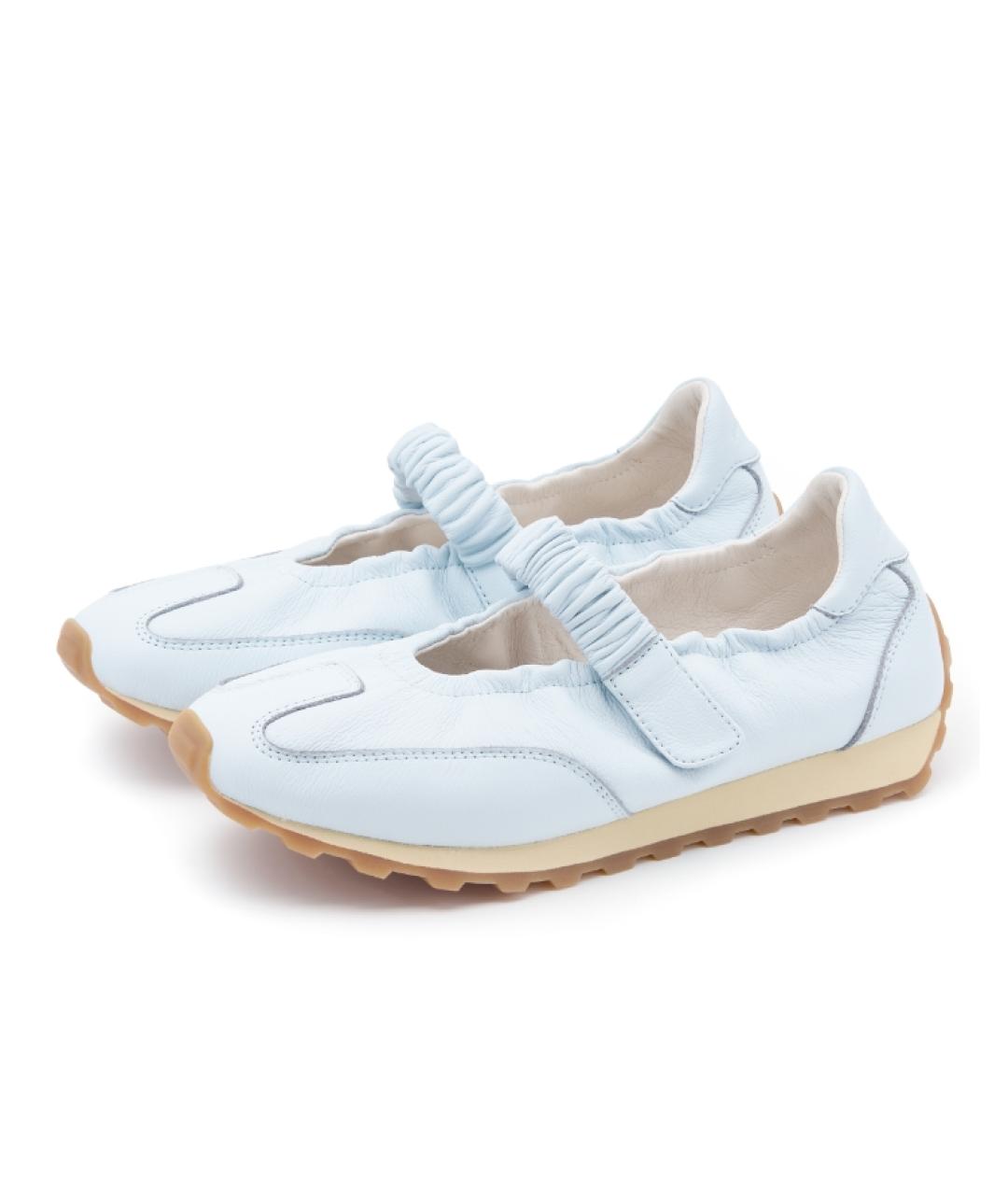 FOOT INDUSTRY Голубые кожаные балетки, фото 3