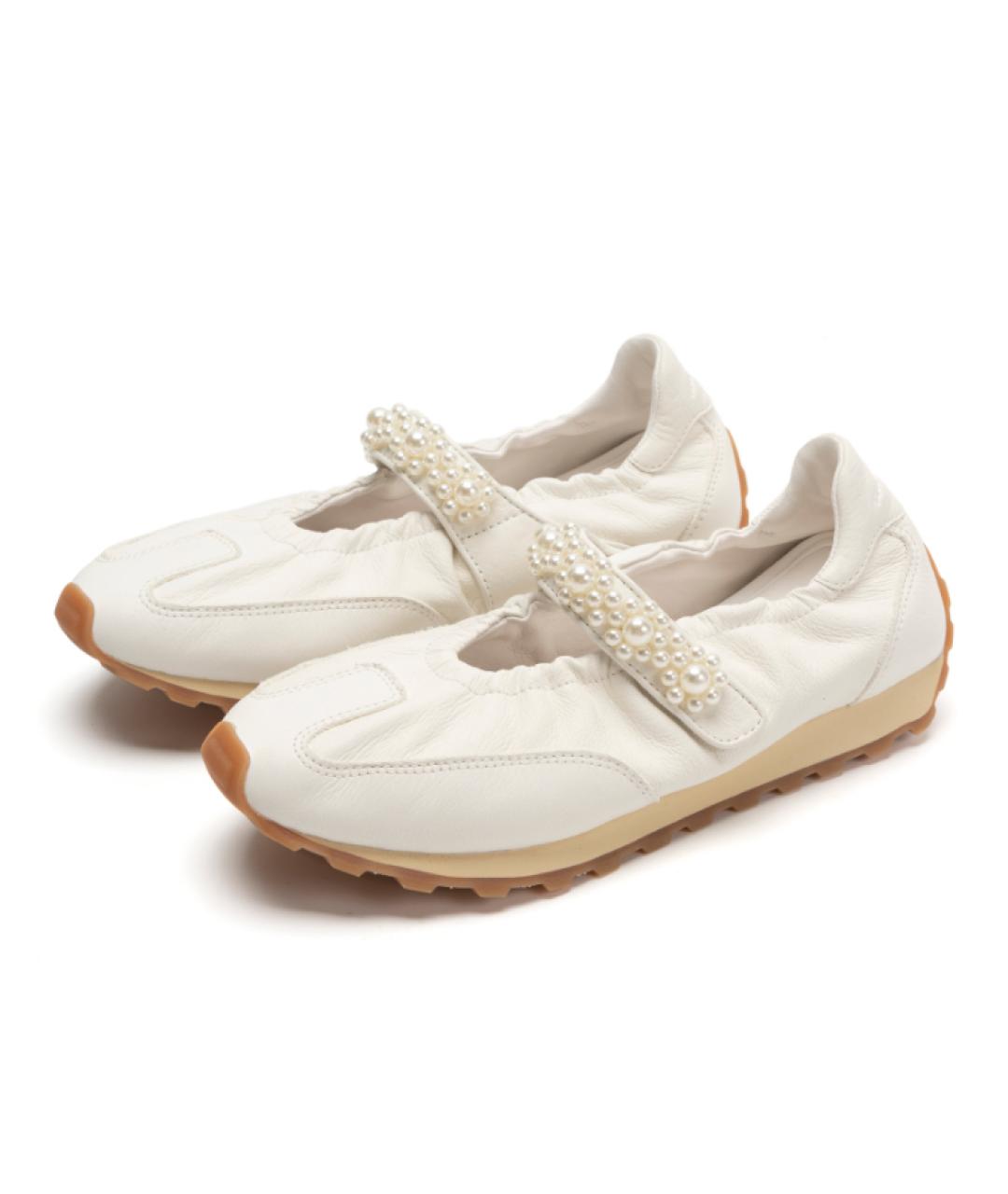 FOOT INDUSTRY Белые кожаные балетки, фото 3