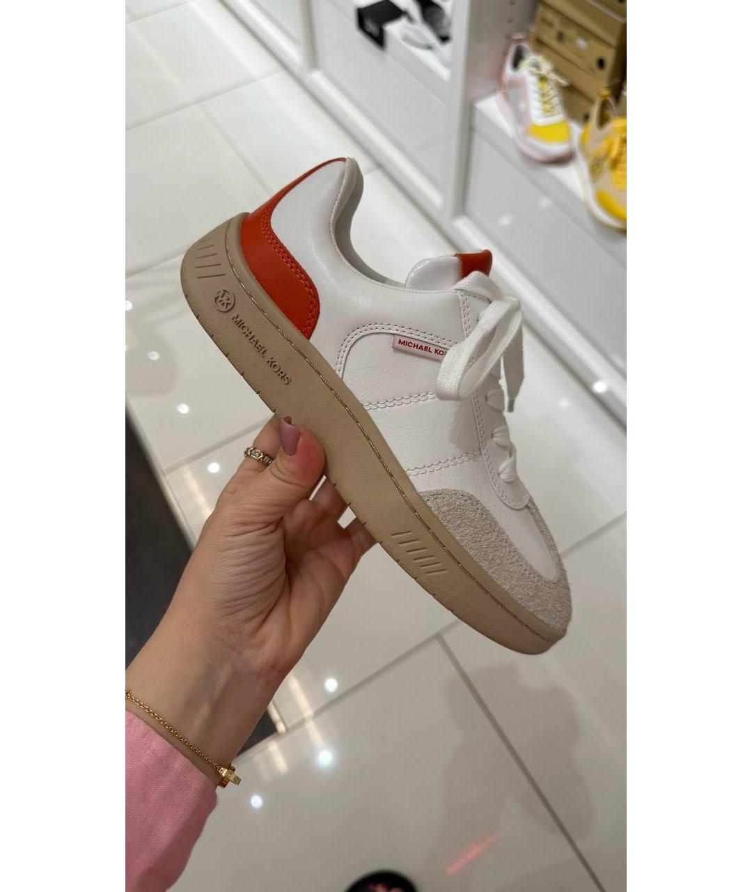 MICHAEL MICHAEL KORS Белые кеды из искусственной кожи, фото 3