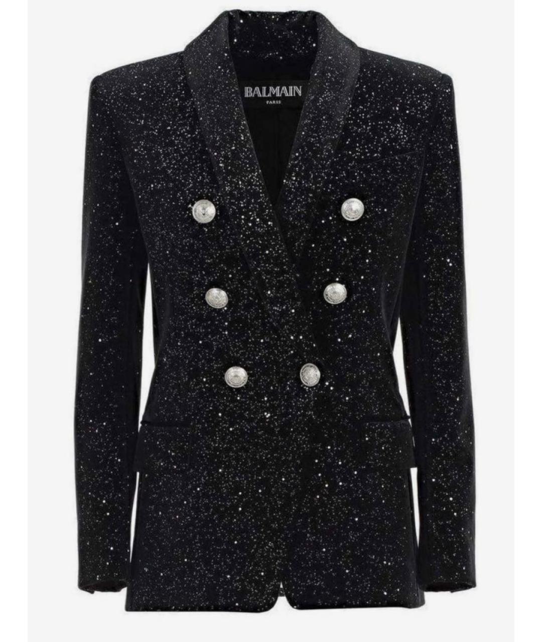 BALMAIN Черный полиэстеровый жакет/пиджак, фото 9