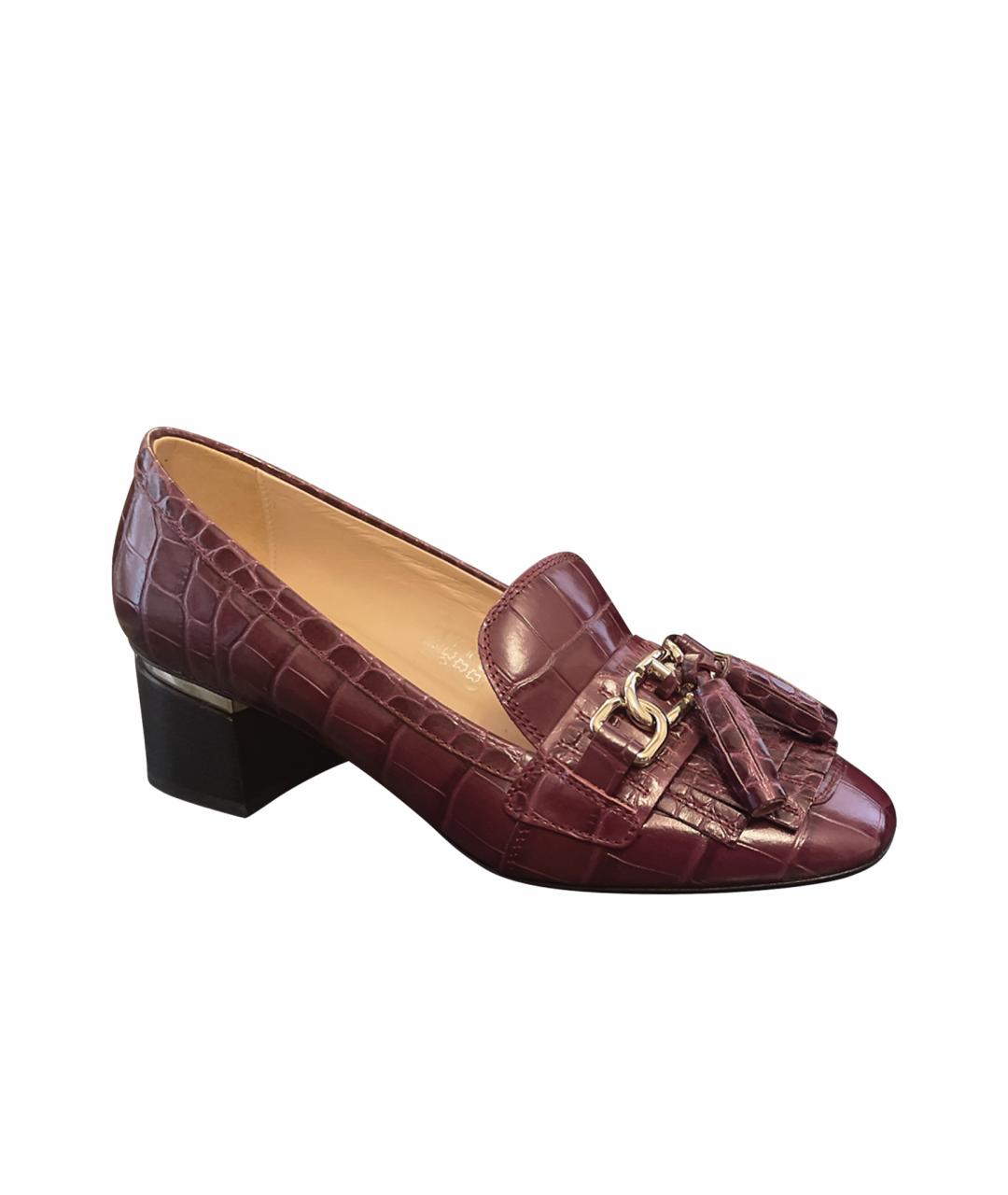 TOD'S Бордовые кожаные туфли, фото 1