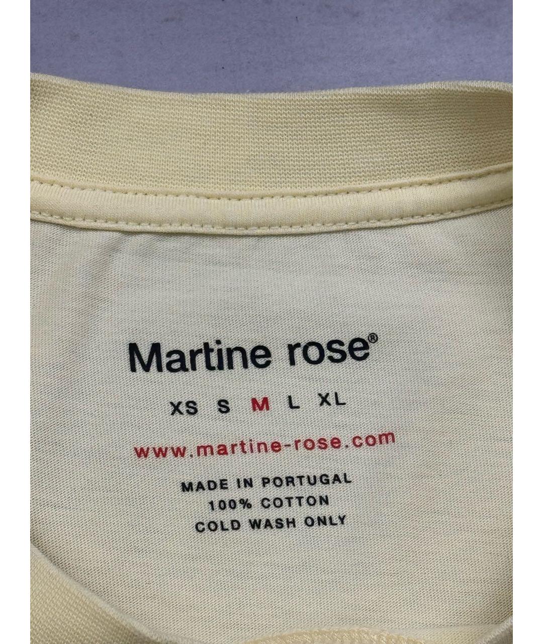 MARTINE ROSE Желтая хлопковая футболка, фото 5