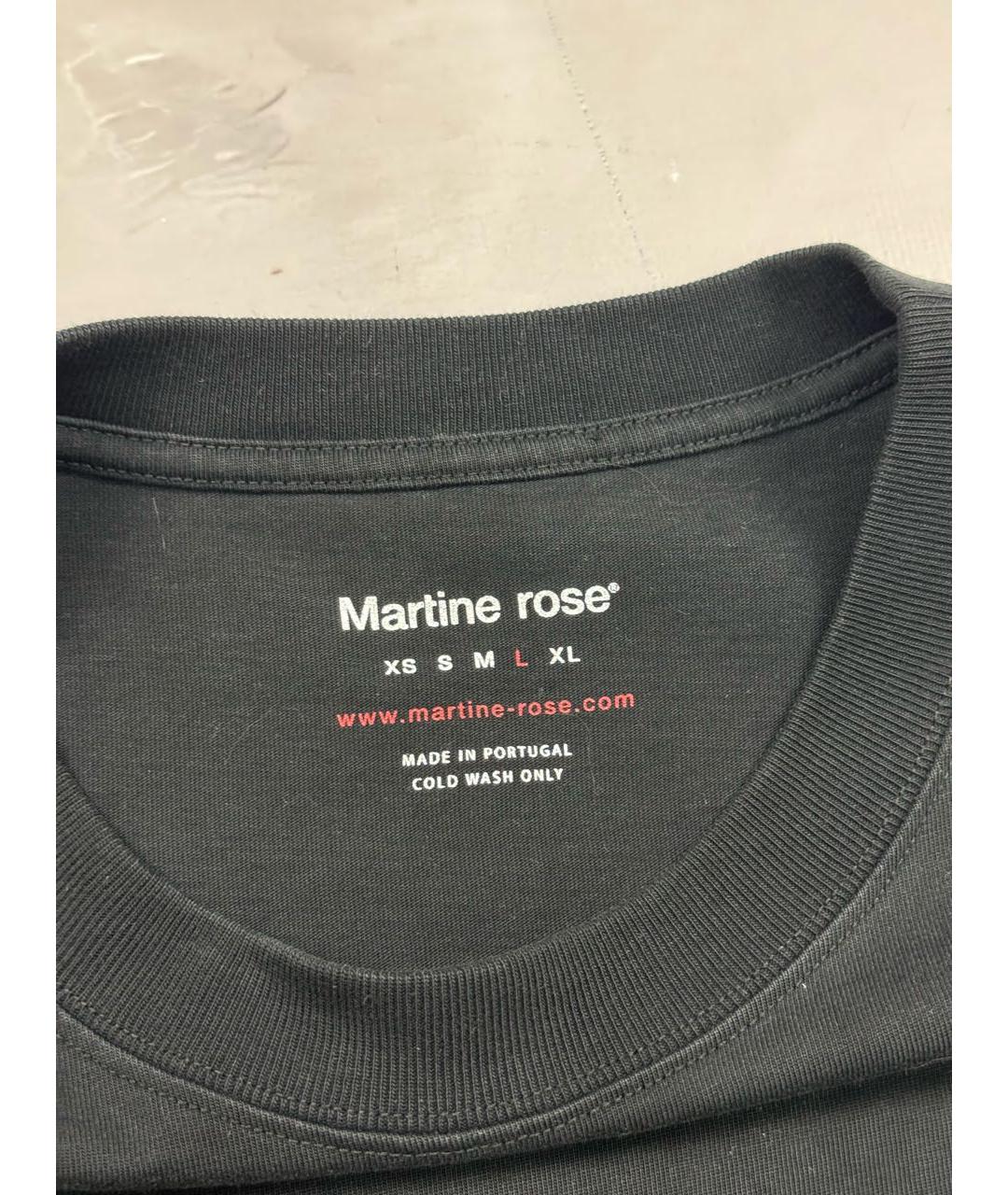 MARTINE ROSE Черная хлопковая футболка, фото 5