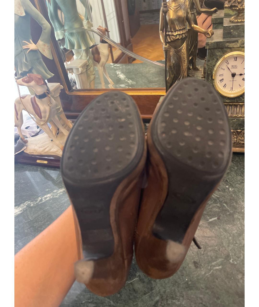 TOD'S Коричневые кожаные босоножки, фото 5