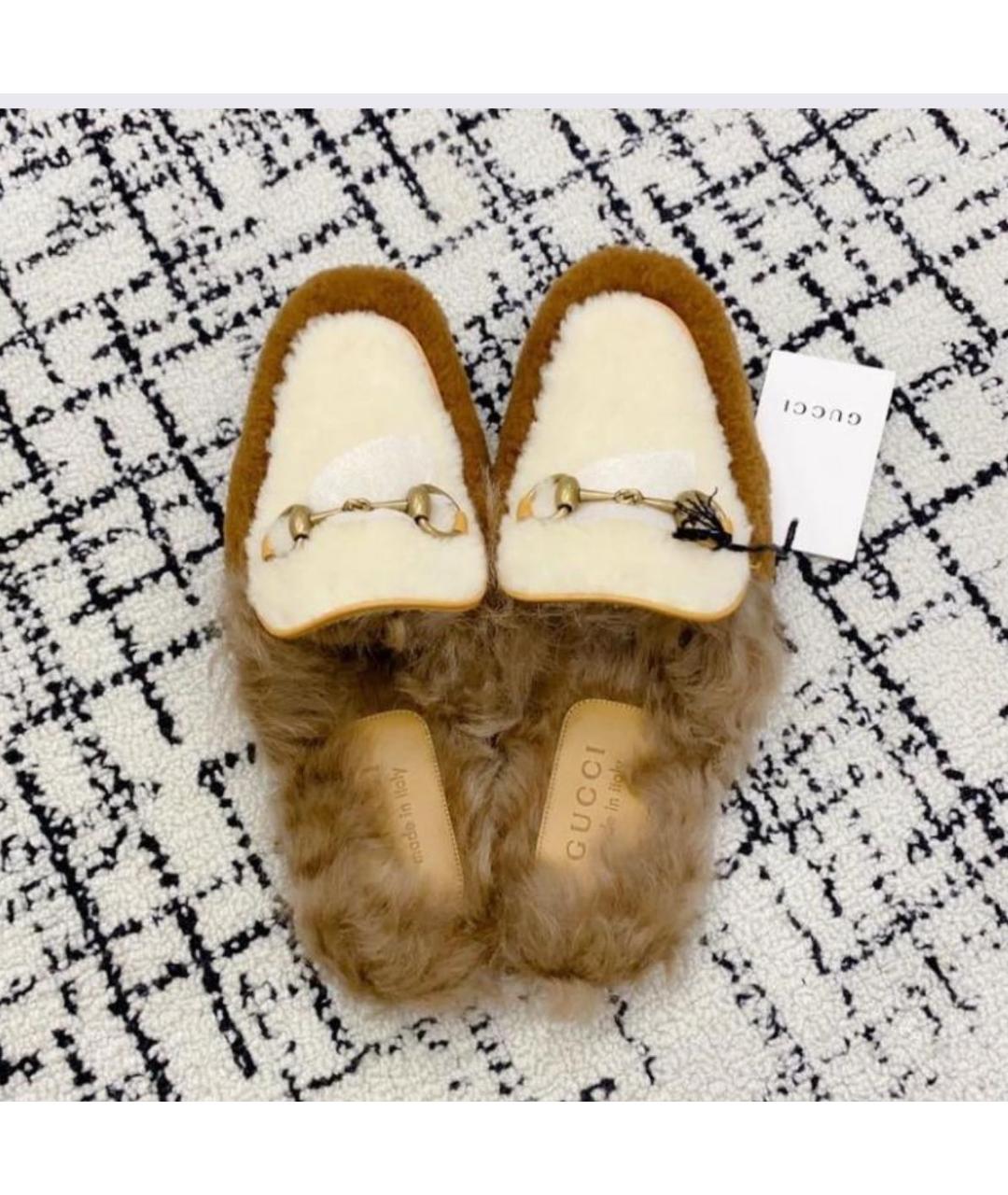 GUCCI Бежевые сабо, фото 3