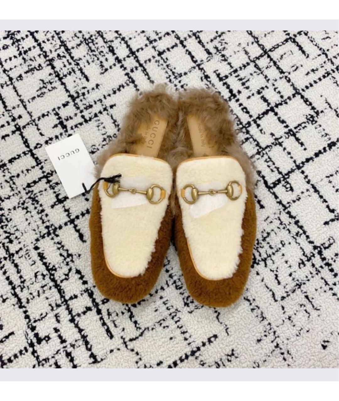 GUCCI Бежевые сабо, фото 8