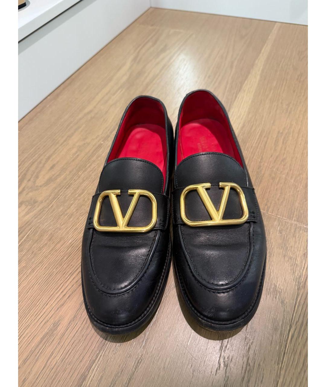 VALENTINO Черные кожаные лоферы, фото 2