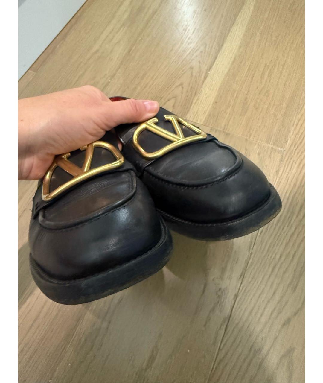VALENTINO Черные кожаные лоферы, фото 5