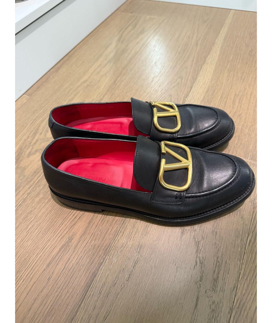 VALENTINO Черные кожаные лоферы, фото 7