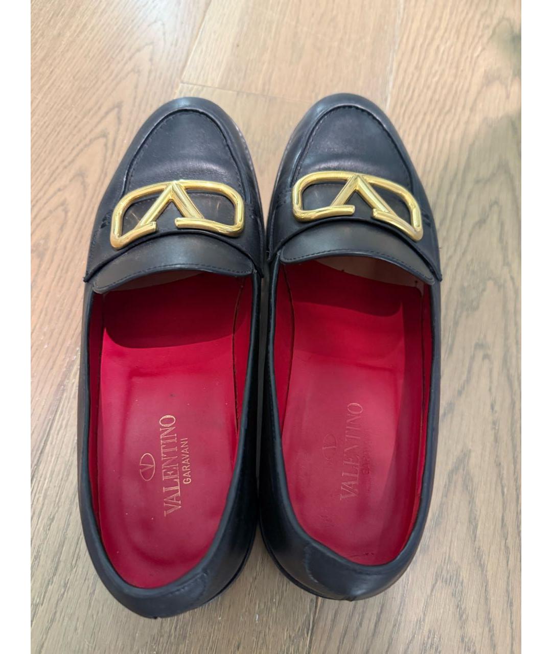 VALENTINO Черные кожаные лоферы, фото 3
