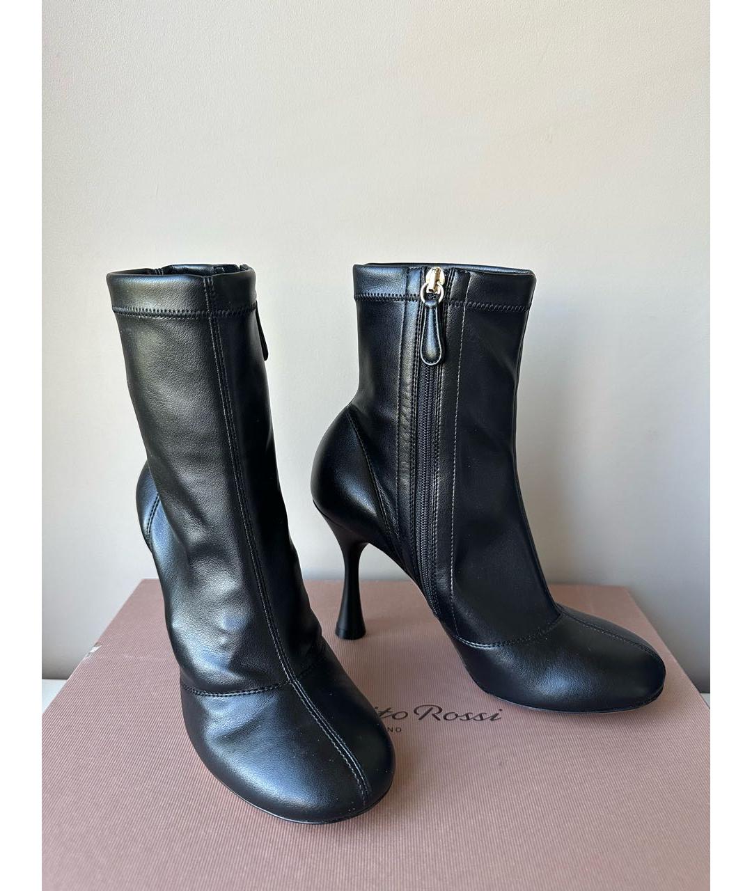 GIANVITO ROSSI Черные кожаные ботильоны, фото 2