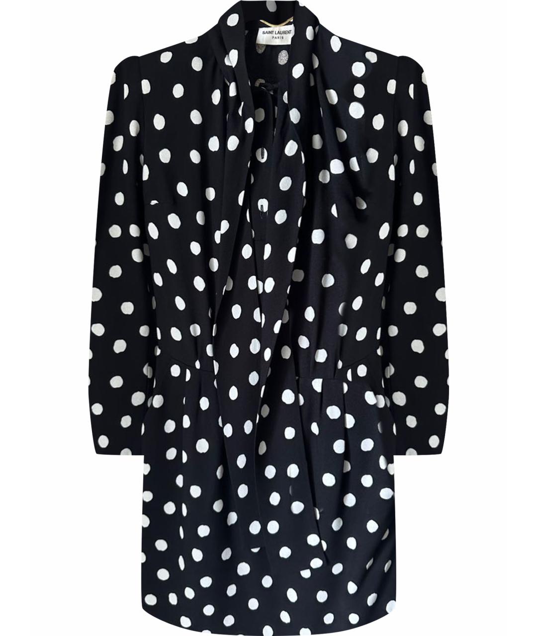 SAINT LAURENT Черное вискозное повседневное платье, фото 1