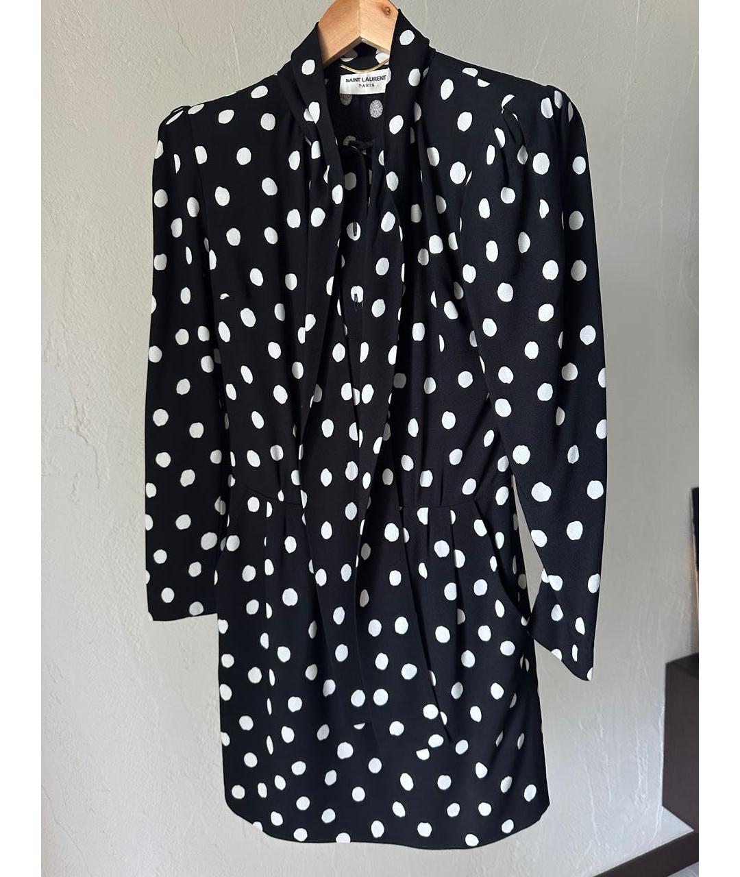 SAINT LAURENT Черное вискозное повседневное платье, фото 3