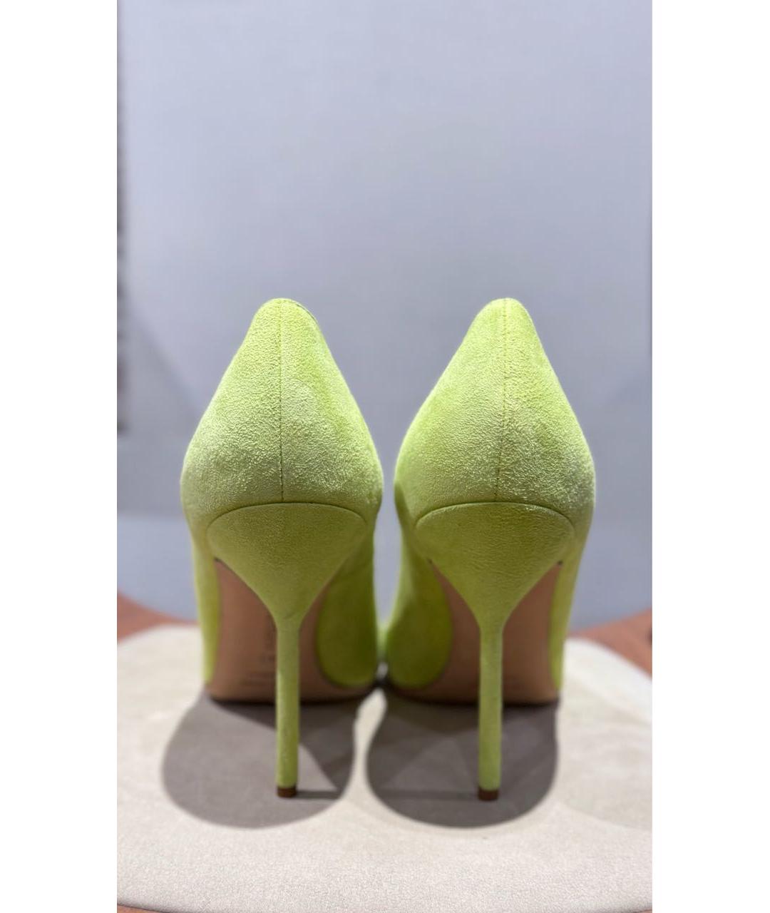 MANOLO BLAHNIK Салатовые замшевые туфли, фото 2