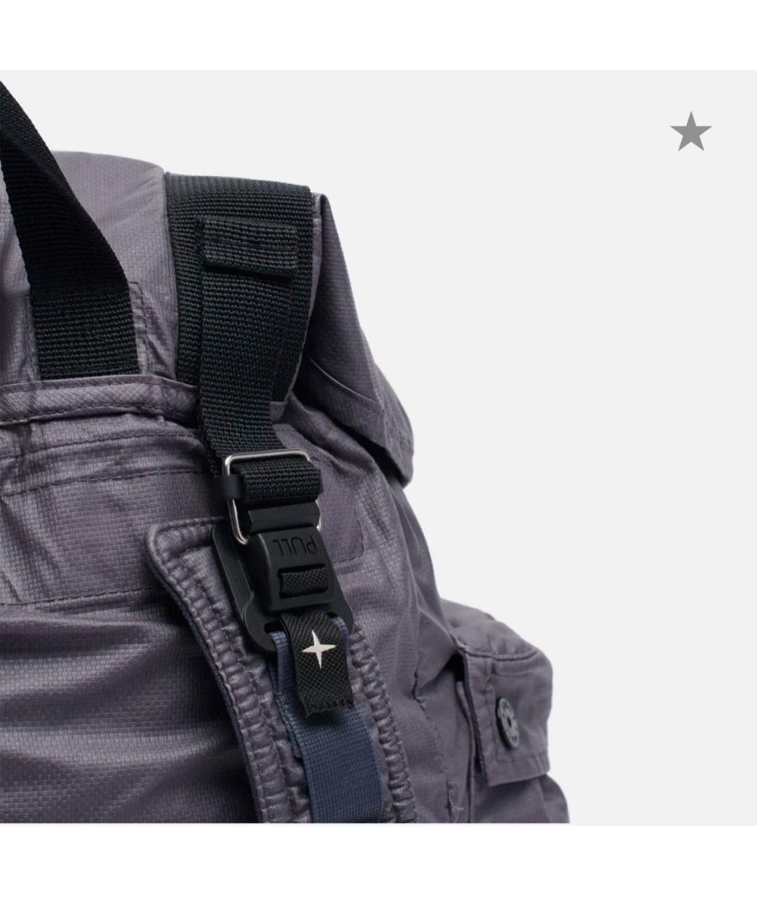 STONE ISLAND Антрацитовый синтетический рюкзак, фото 6