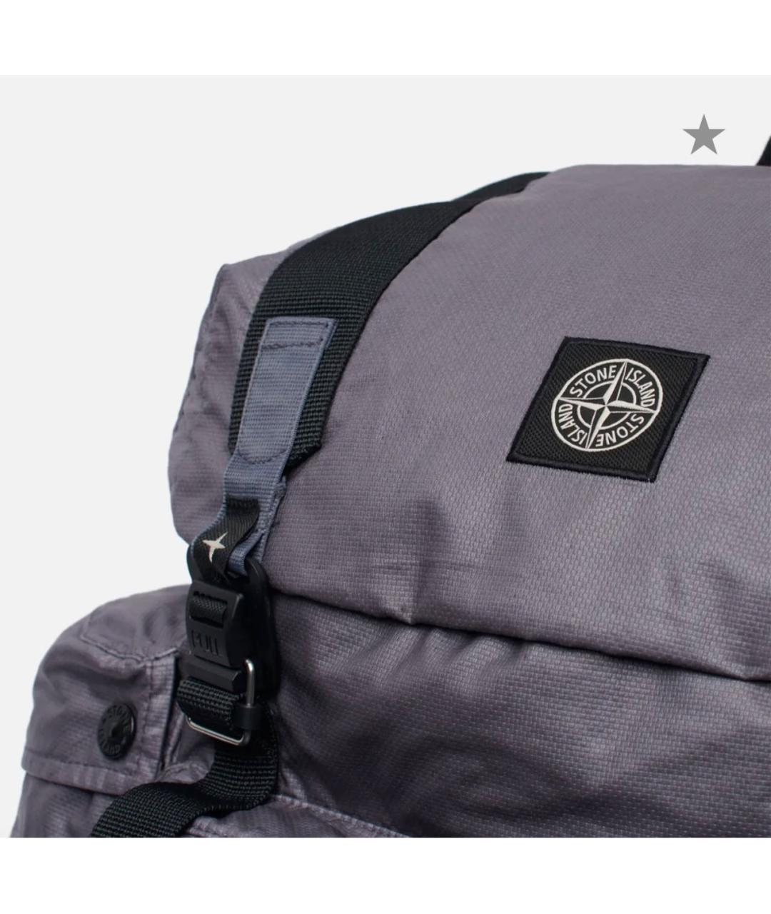 STONE ISLAND Антрацитовый синтетический рюкзак, фото 5