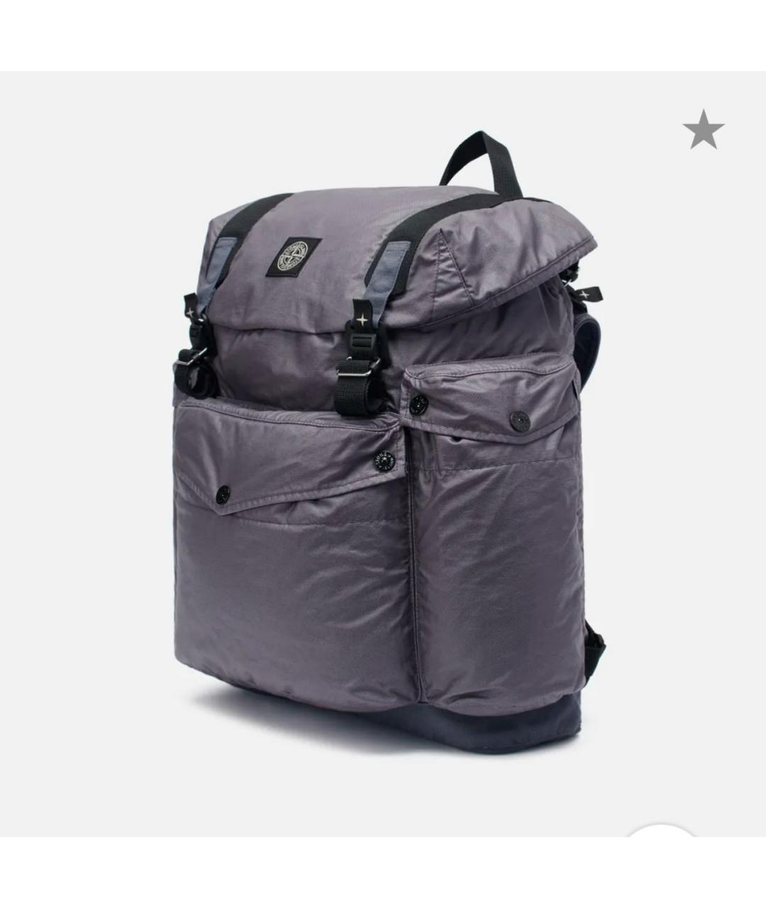 STONE ISLAND Антрацитовый синтетический рюкзак, фото 2
