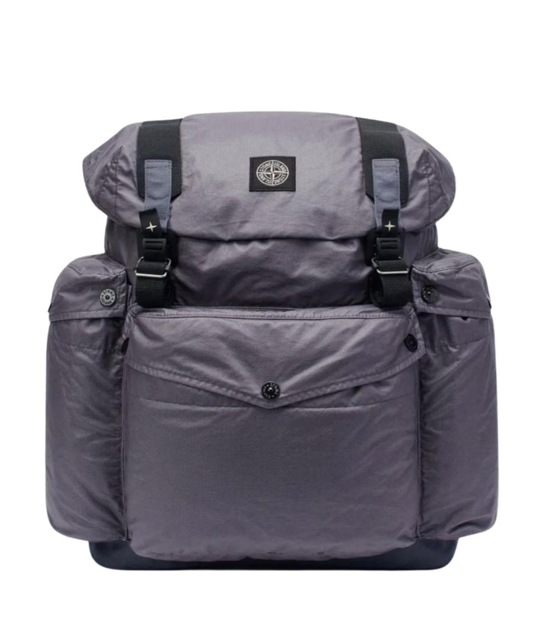 STONE ISLAND Антрацитовый синтетический рюкзак, фото 1