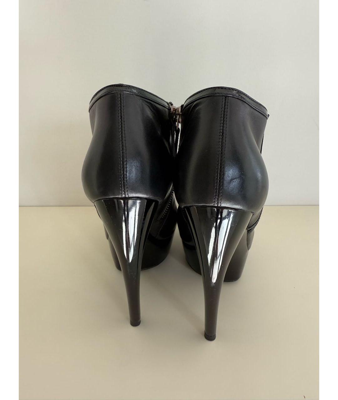 ALEXANDER MCQUEEN Черные кожаные ботильоны, фото 2