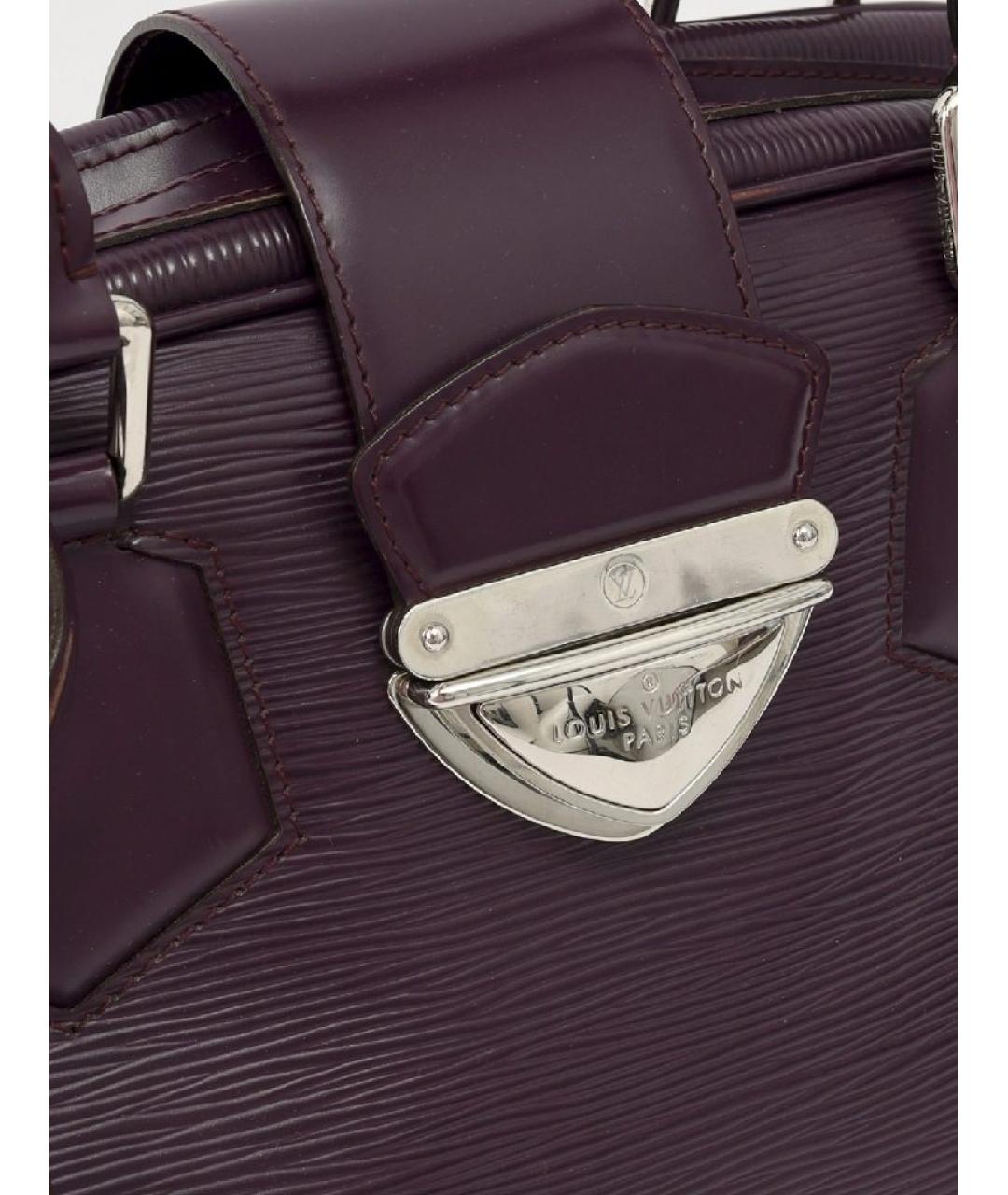 LOUIS VUITTON Фиолетовая кожаная сумка с короткими ручками, фото 6