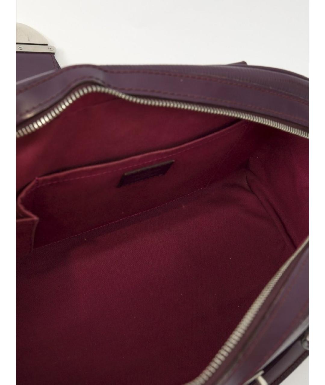 LOUIS VUITTON Фиолетовая кожаная сумка с короткими ручками, фото 4