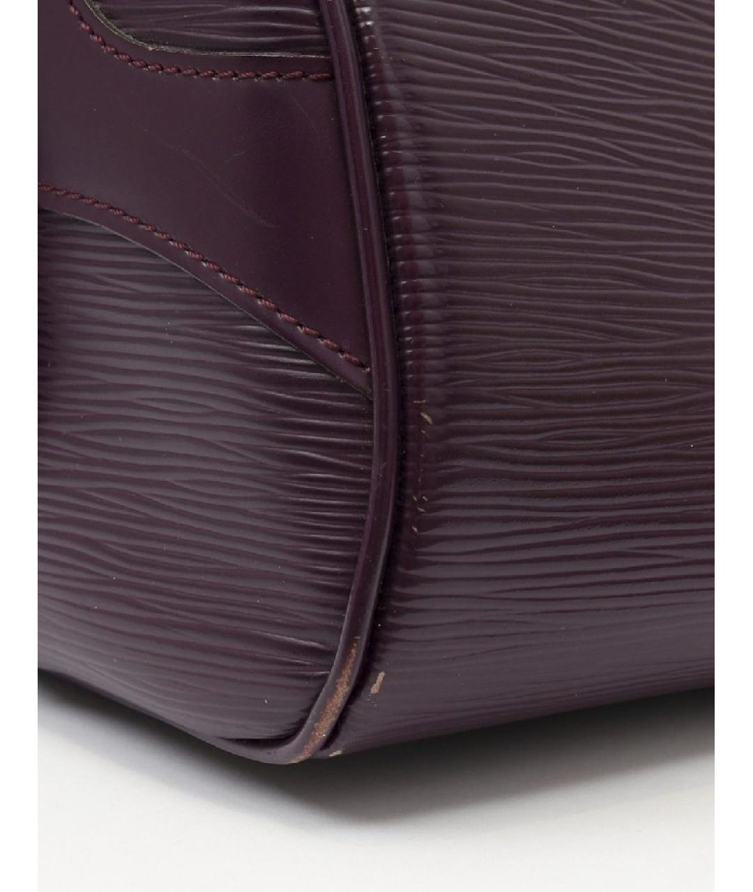 LOUIS VUITTON Фиолетовая кожаная сумка с короткими ручками, фото 9