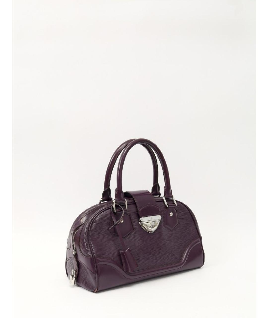 LOUIS VUITTON Фиолетовая кожаная сумка с короткими ручками, фото 2
